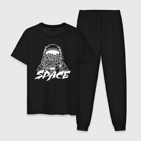 Мужская пижама хлопок с принтом Space в Петрозаводске, 100% хлопок | брюки и футболка прямого кроя, без карманов, на брюках мягкая резинка на поясе и по низу штанин
 | 12 апреля | mars one | nasa | space | астронавт | гагарин | день космонавтики | звезды | илон маск | инопланетянин | королев | космический | космонавт | космос | леонов | марс ван | мкс | наса | насо | нло | п