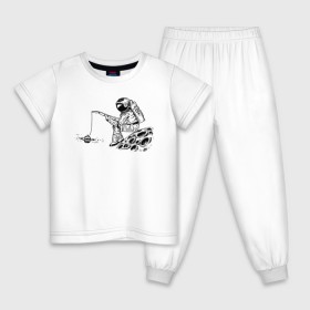 Детская пижама хлопок с принтом Космический арт в Петрозаводске, 100% хлопок |  брюки и футболка прямого кроя, без карманов, на брюках мягкая резинка на поясе и по низу штанин
 | 12 апреля | mars one | nasa | space | астронавт | гагарин | день космонавтики | илон маск | космический | космонавт | космос | леоно | ловит | луна | марс ван | мкс | наса | насо | нло | прикол | рыбак | рыбачит
