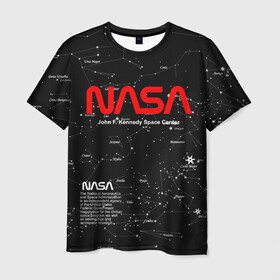 Мужская футболка 3D с принтом NASA в Петрозаводске, 100% полиэфир | прямой крой, круглый вырез горловины, длина до линии бедер | nasa | астронавт | вселенная | звёздная карта | звёзды | космический | космонавт | космонавтика | космос | наса | ракета | шатл