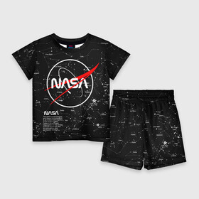 Детский костюм с шортами 3D с принтом NASA в Петрозаводске,  |  | nasa | астронавт | вселенная | звёздная карта | звёзды | космический | космонавт | космонавтика | космос | наса | ракета | шатл