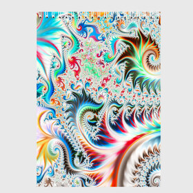 Скетчбук с принтом ILLUSION STYLE в Петрозаводске, 100% бумага
 | 48 листов, плотность листов — 100 г/м2, плотность картонной обложки — 250 г/м2. Листы скреплены сверху удобной пружинной спиралью | abstract | abstraction | color | fractal | geometry | paitnt | polygon | polygonal | psy | абстракция | геометрия | краски | неоновые | полигоны | психоделика | фрактал