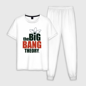 Мужская пижама хлопок с принтом Big Bang Theory logo в Петрозаводске, 100% хлопок | брюки и футболка прямого кроя, без карманов, на брюках мягкая резинка на поясе и по низу штанин
 | big bang theory | howard wolowitz | leonard hofstadter | penny | raj | sheldon cooper | stuart bloom | vdgerir | воловитц | леонард хофстедер | пэнни | радж | раджешь кутрапалли | тбв | теория большого взрыва | чак лорри | шелдон | шэл