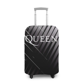 Чехол для чемодана 3D с принтом Queen в Петрозаводске, 86% полиэфир, 14% спандекс | двустороннее нанесение принта, прорези для ручек и колес | 3d | queen | британская | группа | исполнитель | лого | логотип | музыканты | надпись | рок | эмблема