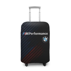 Чехол для чемодана 3D с принтом BMW PERFORMANCE в Петрозаводске, 86% полиэфир, 14% спандекс | двустороннее нанесение принта, прорези для ручек и колес | bmw | абстракция | авто | автомобиль | бмв | лого | логотип | машина | скорость
