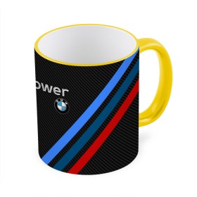 Кружка с принтом BMW POWER CARBON в Петрозаводске, керамика | ёмкость 330 мл | bmw | carbon power | абстракция | авто | автомобиль | бмв | карбон | лого | логотип | машина | скорость