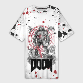 Платье-футболка 3D с принтом Doom в Петрозаводске,  |  | aerospace | corporation | doom | doomguy | eternal | mars | shooter | slayer | uac | union | дум | корпорация | марс | объединённая | палач | рока | солдат | шутер
