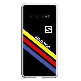 Чехол для Samsung Galaxy S10 с принтом Salomon в Петрозаводске, Силикон | Область печати: задняя сторона чехла, без боковых панелей | Тематика изображения на принте: salomon | активный отдых | альпинизм | биатлон | зима | лыжи | сноуборд | спорт