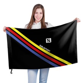 Флаг 3D с принтом Salomon в Петрозаводске, 100% полиэстер | плотность ткани — 95 г/м2, размер — 67 х 109 см. Принт наносится с одной стороны | salomon | активный отдых | альпинизм | биатлон | зима | лыжи | сноуборд | спорт