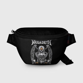 Поясная сумка 3D с принтом Megadeth в Петрозаводске, 100% полиэстер | плотная ткань, ремень с регулируемой длиной, внутри несколько карманов для мелочей, основное отделение и карман с обратной стороны сумки застегиваются на молнию | countdown to extinction | бас | гитара | группа | дэйв мастейн | кико лоурейро | лос анджелес | метал | трэш | хард рок | хеви метал