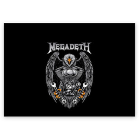 Поздравительная открытка с принтом Megadeth в Петрозаводске, 100% бумага | плотность бумаги 280 г/м2, матовая, на обратной стороне линовка и место для марки
 | countdown to extinction | бас | гитара | группа | дэйв мастейн | кико лоурейро | лос анджелес | метал | трэш | хард рок | хеви метал