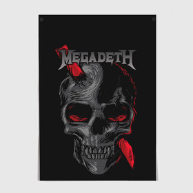 Постер с принтом Megadeth в Петрозаводске, 100% бумага
 | бумага, плотность 150 мг. Матовая, но за счет высокого коэффициента гладкости имеет небольшой блеск и дает на свету блики, но в отличии от глянцевой бумаги не покрыта лаком | Тематика изображения на принте: countdown to extinction | бас | гитара | группа | дэйв мастейн | кико лоурейро | лос анджелес | метал | трэш | хард рок | хеви метал