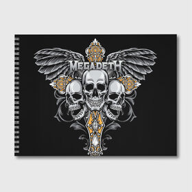 Альбом для рисования с принтом Megadeth в Петрозаводске, 100% бумага
 | матовая бумага, плотность 200 мг. | Тематика изображения на принте: countdown to extinction | бас | гитара | группа | дэйв мастейн | кико лоурейро | лос анджелес | метал | трэш | хард рок | хеви метал