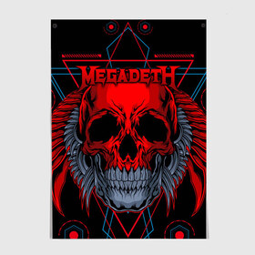 Постер с принтом Megadeth в Петрозаводске, 100% бумага
 | бумага, плотность 150 мг. Матовая, но за счет высокого коэффициента гладкости имеет небольшой блеск и дает на свету блики, но в отличии от глянцевой бумаги не покрыта лаком | Тематика изображения на принте: countdown to extinction | бас | гитара | группа | дэйв мастейн | кико лоурейро | лос анджелес | метал | трэш | хард рок | хеви метал