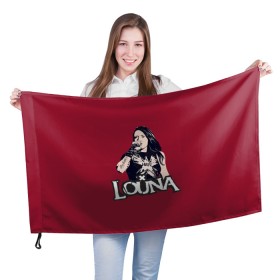 Флаг 3D с принтом Louna в Петрозаводске, 100% полиэстер | плотность ткани — 95 г/м2, размер — 67 х 109 см. Принт наносится с одной стороны | louna | лу геворкян | луна | лусине | музыка | рок | русский рок