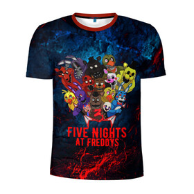 Мужская футболка 3D спортивная с принтом Five Nights At Freddys в Петрозаводске, 100% полиэстер с улучшенными характеристиками | приталенный силуэт, круглая горловина, широкие плечи, сужается к линии бедра | 5 ночей с фредди | five nights at freddys | fnaf | horror | nightmare | страшилки | ужасы | фнаф | фредди фазбер | хоррор