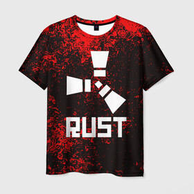 Мужская футболка 3D с принтом RUST в Петрозаводске, 100% полиэфир | прямой крой, круглый вырез горловины, длина до линии бедер | dayz | facepunch | rust | state of decay | survival | the forest | this war of mine | выживалка rust | раст