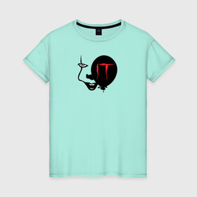 Женская футболка хлопок с принтом IT в Петрозаводске, 100% хлопок | прямой крой, круглый вырез горловины, длина до линии бедер, слегка спущенное плечо | it | pennywise | vdosadir | андрес мускетти | оно | пеннивайз