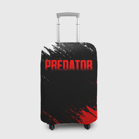 Чехол для чемодана 3D с принтом PREDATOR в Петрозаводске, 86% полиэфир, 14% спандекс | двустороннее нанесение принта, прорези для ручек и колес | aliens | avp | black | cinema | predator | кино | фильм хищник | фильмы | хищник | чёрный | чужой