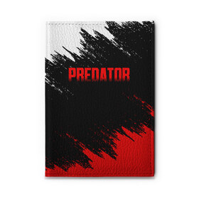 Обложка для автодокументов с принтом PREDATOR в Петрозаводске, натуральная кожа |  размер 19,9*13 см; внутри 4 больших “конверта” для документов и один маленький отдел — туда идеально встанут права | aliens | avp | black | cinema | predator | кино | фильм хищник | фильмы | хищник | чёрный | чужой