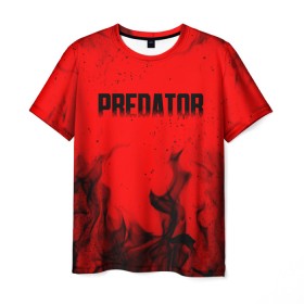 Мужская футболка 3D с принтом PREDATOR в Петрозаводске, 100% полиэфир | прямой крой, круглый вырез горловины, длина до линии бедер | Тематика изображения на принте: aliens | avp | black | cinema | predator | кино | фильм хищник | фильмы | хищник | чёрный | чужой