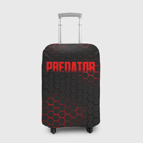 Чехол для чемодана 3D с принтом PREDATOR в Петрозаводске, 86% полиэфир, 14% спандекс | двустороннее нанесение принта, прорези для ручек и колес | aliens | avp | black | cinema | predator | кино | фильм хищник | фильмы | хищник | чёрный | чужой
