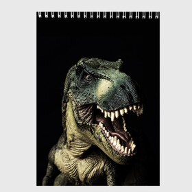 Скетчбук с принтом Динозавр T-Rex в Петрозаводске, 100% бумага
 | 48 листов, плотность листов — 100 г/м2, плотность картонной обложки — 250 г/м2. Листы скреплены сверху удобной пружинной спиралью | Тематика изображения на принте: dino | dinosauria | t rex | ti rex | дино | динозавр | парк юрского | т рекс | ти рекс | чудовище | юрский период | ящер | ящерица