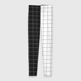 Леггинсы 3D с принтом Black and White в Петрозаводске, 80% полиэстер, 20% эластан | Эластичный пояс, зауженные к низу, низкая посадка | black and white | в клетку | в клеточку | геометрия | квадрат | клетка | половина | узор | черно белый | чёрный и белый