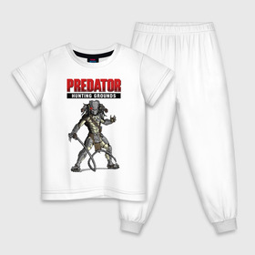 Детская пижама хлопок с принтом Predator: Hunting Grounds в Петрозаводске, 100% хлопок |  брюки и футболка прямого кроя, без карманов, на брюках мягкая резинка на поясе и по низу штанин
 | game | gamer | predator: hunting grounds | игра | шутер