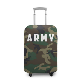 Чехол для чемодана 3D с принтом ARMY в Петрозаводске, 86% полиэфир, 14% спандекс | двустороннее нанесение принта, прорези для ручек и колес | army | usa | америка | американский | армейский | арми | армия | арму | зеленый | камок | камуфляж | маскировка | милитари | натовка | сша | темный