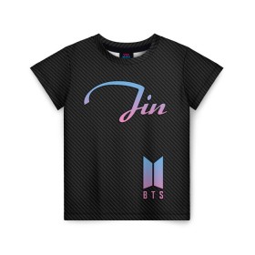 Детская футболка 3D с принтом BTS Jin в Петрозаводске, 100% гипоаллергенный полиэфир | прямой крой, круглый вырез горловины, длина до линии бедер, чуть спущенное плечо, ткань немного тянется | bts | j hope | j pop | jimin | jin | jungkook | k pop | korea | music | nct | pop | pop idols | suga | v | айдолы | бтс | идолы | к поп | корейская музыка | корея | нст | поп | попса | чимин