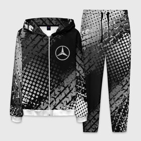 Мужской костюм 3D с принтом Mercedes-Benz в Петрозаводске, 100% полиэстер | Манжеты и пояс оформлены тканевой резинкой, двухслойный капюшон со шнурком для регулировки, карманы спереди | 