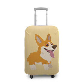 Чехол для чемодана 3D с принтом Корги в Петрозаводске, 86% полиэфир, 14% спандекс | двустороннее нанесение принта, прорези для ручек и колес | corgi | кинолог | корги | пёс | рыжая | рыжая собака | собака | собакен | собачка | собачница | собачуха | собичник