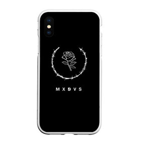 Чехол для iPhone XS Max матовый с принтом MXDVS в Петрозаводске, Силикон | Область печати: задняя сторона чехла, без боковых панелей | Тематика изображения на принте: +32 | 32 | logo | mxdvs | бренд | бренд mxdvs | бренловые картинки | лого | лого mxdvs | логотип | логотип mxdvs | мхдвс | прикольные картинки | роза | шипы
