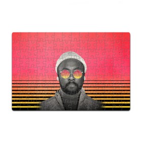 Пазл магнитный 126 элементов с принтом Will.I.Am в Петрозаводске, полимерный материал с магнитным слоем | 126 деталей, размер изделия —  180*270 мм | apl de ap | bep | black eyed peas | taboo | the black eyed peas | will i am | данс поп | поп | хип хоп