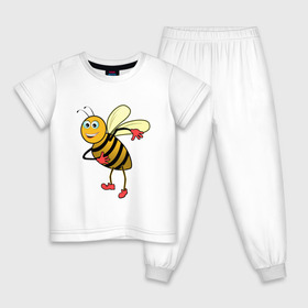 Детская пижама хлопок с принтом Пчела в Петрозаводске, 100% хлопок |  брюки и футболка прямого кроя, без карманов, на брюках мягкая резинка на поясе и по низу штанин
 | Тематика изображения на принте: животные | картинки | крылья | лето | насекомое | прикольные | природа | пчела