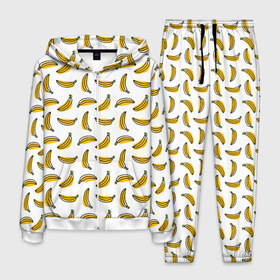 Мужской костюм 3D с принтом Бананы в Петрозаводске, 100% полиэстер | Манжеты и пояс оформлены тканевой резинкой, двухслойный капюшон со шнурком для регулировки, карманы спереди | banana | vegan | абстракция банан | банан | бананы | веган | веганам | веганский | гавайский | еда | желтый | летний | лето | паттерн | правильное питание | рисунок банан | рисунок линией | фрукты