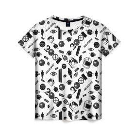 Женская футболка 3D с принтом Space Odyssey pattern в Петрозаводске, 100% полиэфир ( синтетическое хлопкоподобное полотно) | прямой крой, круглый вырез горловины, длина до линии бедер | discovery one | eva pod | frank poole | hal 9000 | heywood floyd | space odyssey | stanley kubrick | vdgerir