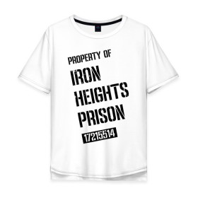 Мужская футболка хлопок Oversize с принтом Iron Heights Prison в Петрозаводске, 100% хлопок | свободный крой, круглый ворот, “спинка” длиннее передней части | arrow | vdzabma | стрела