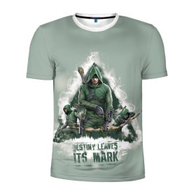 Мужская футболка 3D спортивная с принтом Green Arrow в Петрозаводске, 100% полиэстер с улучшенными характеристиками | приталенный силуэт, круглая горловина, широкие плечи, сужается к линии бедра | arrow | oliver queen | vdzabma | оливер куинн | стрела