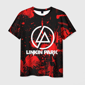 Мужская футболка 3D с принтом Linkin Park в Петрозаводске, 100% полиэфир | прямой крой, круглый вырез горловины, длина до линии бедер | chester bennington | linkin park | rock | группа | линкин парк | логотип | музыка | рок | рок н ролл | честер беннингтон | эмблема