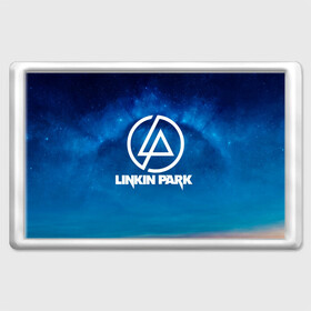 Магнит 45*70 с принтом Linkin Park в Петрозаводске, Пластик | Размер: 78*52 мм; Размер печати: 70*45 | Тематика изображения на принте: chester bennington | linkin park | rock | space | группа | космос | линкин парк | логотип | музыка | рок | рок н ролл | честер беннингтон | эмблема