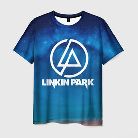 Мужская футболка 3D с принтом Linkin Park в Петрозаводске, 100% полиэфир | прямой крой, круглый вырез горловины, длина до линии бедер | chester bennington | linkin park | rock | space | группа | космос | линкин парк | логотип | музыка | рок | рок н ролл | честер беннингтон | эмблема