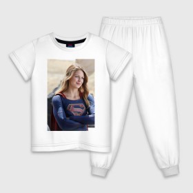 Детская пижама хлопок с принтом Supergirl в Петрозаводске, 100% хлопок |  брюки и футболка прямого кроя, без карманов, на брюках мягкая резинка на поясе и по низу штанин
 | kara danvers | supergirl | vdzabma | кара дэнверс | супергерл