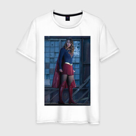 Мужская футболка хлопок с принтом Supergirl в Петрозаводске, 100% хлопок | прямой крой, круглый вырез горловины, длина до линии бедер, слегка спущенное плечо. | kara danvers | supergirl | vdzabma | кара дэнверс | супергерл