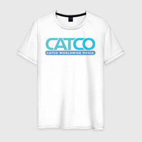Мужская футболка хлопок с принтом CatCo в Петрозаводске, 100% хлопок | прямой крой, круглый вырез горловины, длина до линии бедер, слегка спущенное плечо. | catco | supergirl | vdzabma | кэтко | супергерл