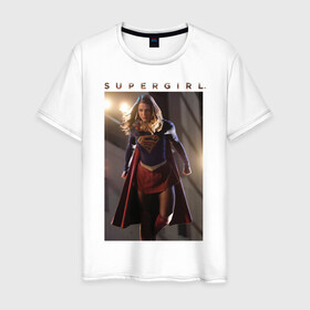 Мужская футболка хлопок с принтом Supergirl в Петрозаводске, 100% хлопок | прямой крой, круглый вырез горловины, длина до линии бедер, слегка спущенное плечо. | kara danvers | supergirl | vdzabma | кара дэнверс | супергерл