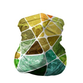 Бандана-труба 3D с принтом Мозаика в Петрозаводске, 100% полиэстер, ткань с особыми свойствами — Activecool | плотность 150‒180 г/м2; хорошо тянется, но сохраняет форму | бирюзовый | зелёный | мозаика | синий | стекло