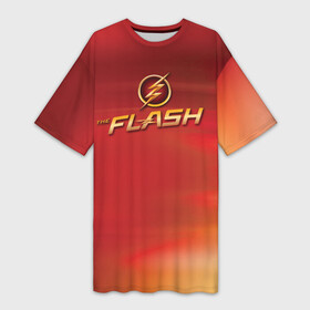 Платье-футболка 3D с принтом The Flash Logo Pattern в Петрозаводске,  |  | the flash | vdzabma | флэш