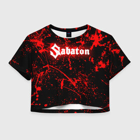 Женская футболка Crop-top 3D с принтом Sabaton. в Петрозаводске, 100% полиэстер | круглая горловина, длина футболки до линии талии, рукава с отворотами | battle metal | sabaton | военная тематика | военные песни | война | история войны | классика | музыка | патриотизм | рок | рок группа | сабатон | солдаты | шведская хэви пауэр метал группа