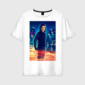 Женская футболка хлопок Oversize с принтом Cisco Ramon в Петрозаводске, 100% хлопок | свободный крой, круглый ворот, спущенный рукав, длина до линии бедер
 | Тематика изображения на принте: cisco ramon | the flash | vdzabma | флэш | циско рамон